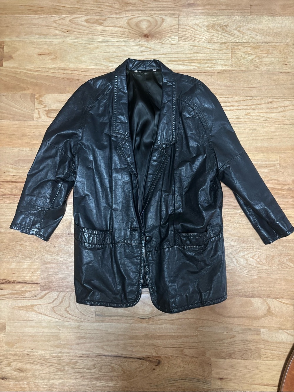 Vintage Leather Oversized  Jacket